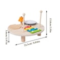 thumbnail image 2 of Phenofice 1 Set Percussion Instrument Xylophone Drum Kit Wood .9*5.9*2in Music Learning Rhythm Training, 2 of 8