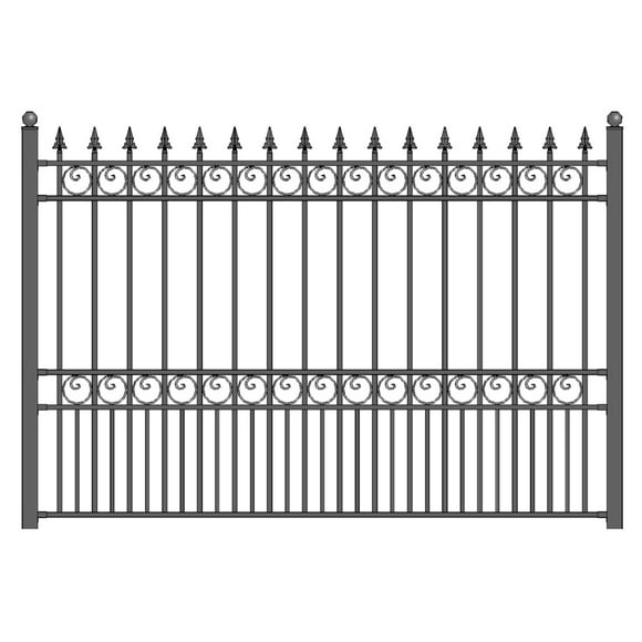 ALEKO London Style DIY Iron Wrought Steel Fence 5.5 X 5 Feet High Quality Ornamental Fence