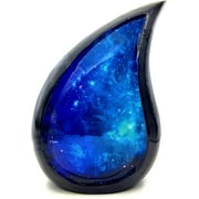 5MOONSUN5s Galaxy Teardrop Urns for Human Ashes, Funeral Cremation Urn with Velvet Bag, Keepsake Urn for Adults, for Your Loved Ones Blue Star Sky Display Urn Capacity (60 Cubic Inches) one Side 6