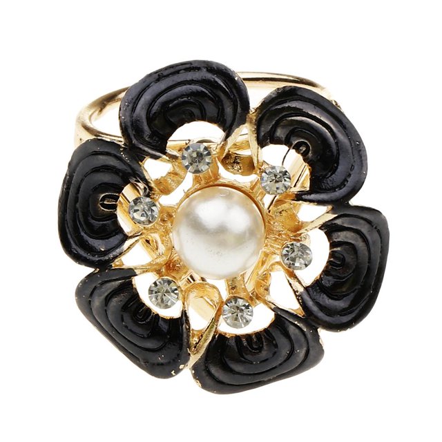 Elegante Bufanda Hebil Bufandas de Broche Clips Hebil Negro Sunnimix Hebilla de bufanda de flores