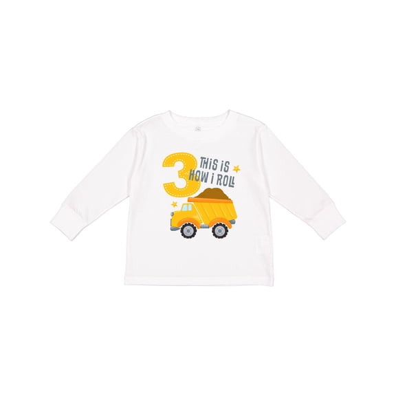 Inktastic Dump Truck 3rd Birthday Boys or Girls Long Sleeve Toddler T-Shirt