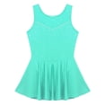 thumbnail image 3 of Hansber Kids Girls Sparkly Rhinestone Figure Ice Skating Roller Skating Ballet Dance Leotard Dress Mint Green 12, 3 of 7