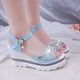 thumbnail image 5 of Sandalias de cuña para mujer, de verano, con punta abierta, tacones altos, hebilla, plataforma plana, zapatos de mujer, 5 of 6