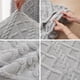 thumbnail image 3 of Nvzi 6 Pack Geometric Jacquard Plush Dining Chair Slipcover Removable Washable Soft Fuzzy Fluffy Chair Seat Protector Cover for Home Party Hotel Wedding Ceremony, Grey, 3 of 4