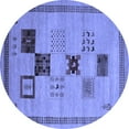 thumbnail image 1 of Ahgly Company Indoor Round Abstract Blue Contemporary Area Rugs, 7' Round, 1 of 4