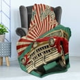 thumbnail image 4 of Austin Soft Flannel Fleece Throw Blanket, Vintage Touristic Greeting from Texas Message with Retro American Classical Car, Cozy Plush for Indoor and Outdoor Use, 50" x 70", Multicolor, by Ambesonne, 4 of 5