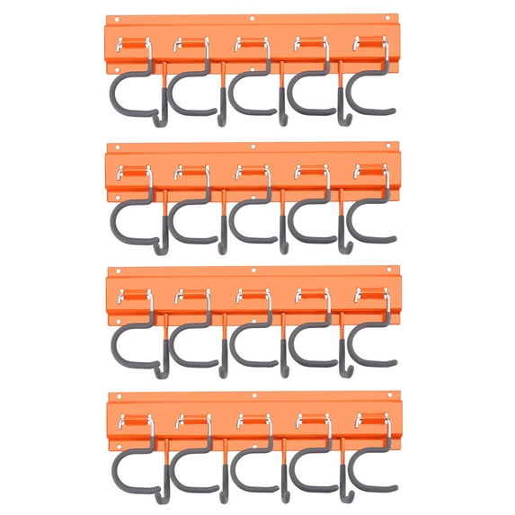 Fixm 64 inches Heavy Duty Garden Tool Organizer Hooks, Adjustable & Wall Mounted Garage Hanger Storage Orange