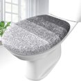 thumbnail image 1 of Tapa de inodoro OLANLY, suave microfibra gris, 45 x 38 cm, 1 of 8