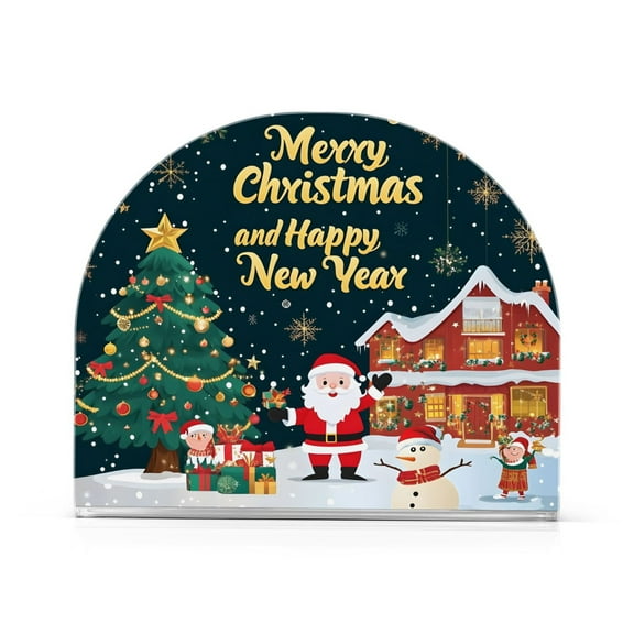 Ryvnso Christmas Tree Snowman Acrylic Napkin Holder Table Kitchen Paper Tissue Organization