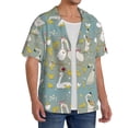 thumbnail image 4 of KLL Cute Farm Birds Print Men's Shirt Short Sleeve Button Down Summer Cuba Beach Shirts- 3X-Large, 4 of 7
