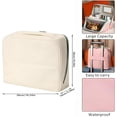 thumbnail image 2 of Stylish Handheld Partitioned Cosmetic Bag with Mirror, Waterproof Standing Makeup Organizer, Large Capacity Travel Toiletry Bag, Portable Desktop & Travel Use, 2 of 6