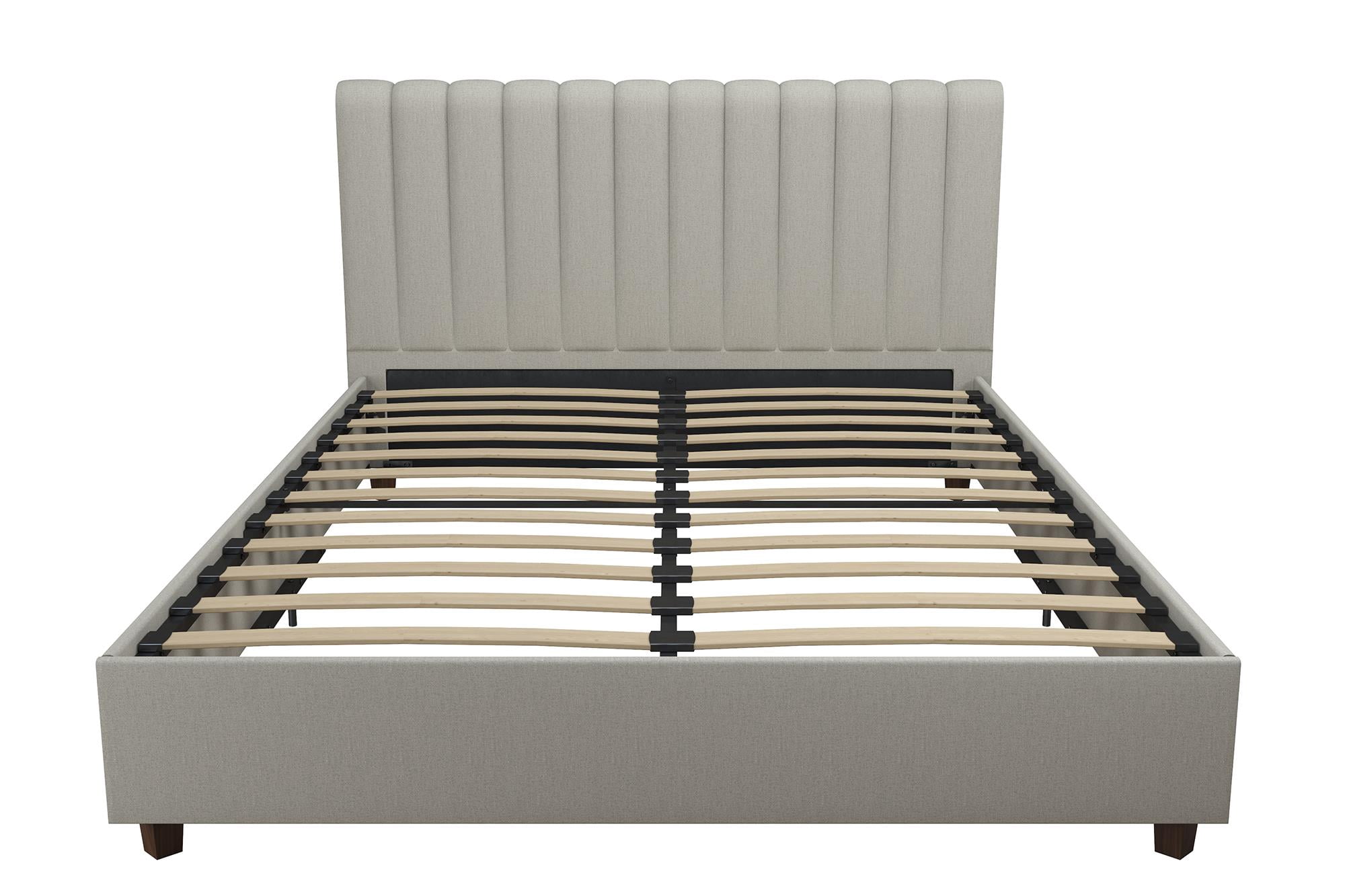 Novogratz Brittany Upholstered Bed, Full, Gray Linen