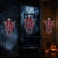 thumbnail image 3 of sruoe Halloween Decor, Halloween Hanging Skeleton Ghost Cage Decoration – Activated Light-Up Ghost with Scary Sounds | Haunted House Prop for Indoor & Outdoor Party Decor (Black), 3 of 5
