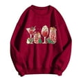 thumbnail image 4 of VBARHMQRT Chandails Courts pour Femmes Automne Hiver Noël Snowman Verre Imprimé Chandail à Capuchon Chandail à Capuchon, 4 of 4