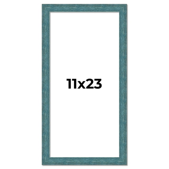 11x23 Frame Blue Rustic Barnwood Solid Wood Picture Frame Width 1.25 Inches | Interior Depth 0.5