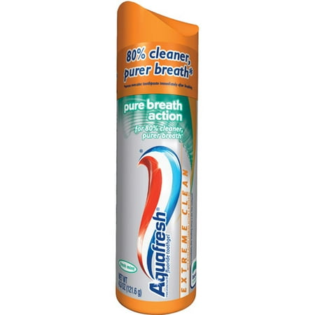 Aquafresh Extreme Clean Pure Breath Action Fresh Mint Fluoride Toothgel, 4.3 oz