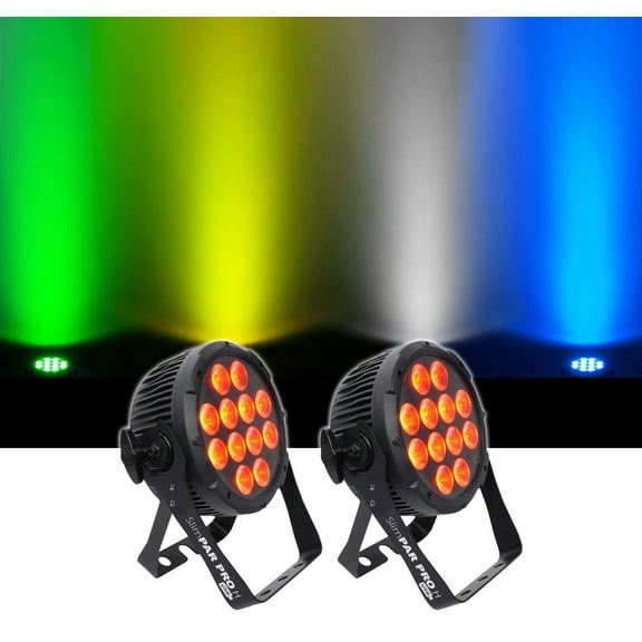 (2) Chauvet DJ SlimPar Pro H USB D-Fi RGBAW UV LED Par Can Wash Light Fixtures