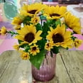 thumbnail image 4 of GOOHOCHY 2 manojos de decoración de girasol artificial flor de simulación única flor decorativa, 4 of 7