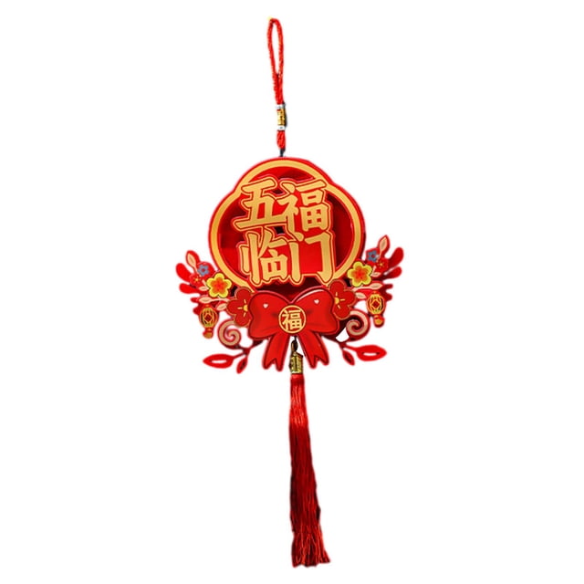 Decoraciones colgantes de año Nuevo Chino, colgantes de borlas de dragón 2024, señal de puerta, personajes chinos Fu para celebración de granja , estilo G