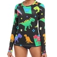 thumbnail image 4 of ALAZA Womens UPF 50+ Rash Guard Dinosaur Long Sleeve UV Protection Sun Shirts Tops XL, 4 of 7