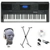 Yamaha PSRE453 Portable Keyboard with Headphones, X-Style Stand, Power Supply, USB, & Instructional Software