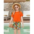 thumbnail image 5 of Arshiner Girls 2 Piece Outfits Summer Clothes Short Sleeve Tops and Paperbag Waist Shorts Set Cute Outfits, 5 of 6