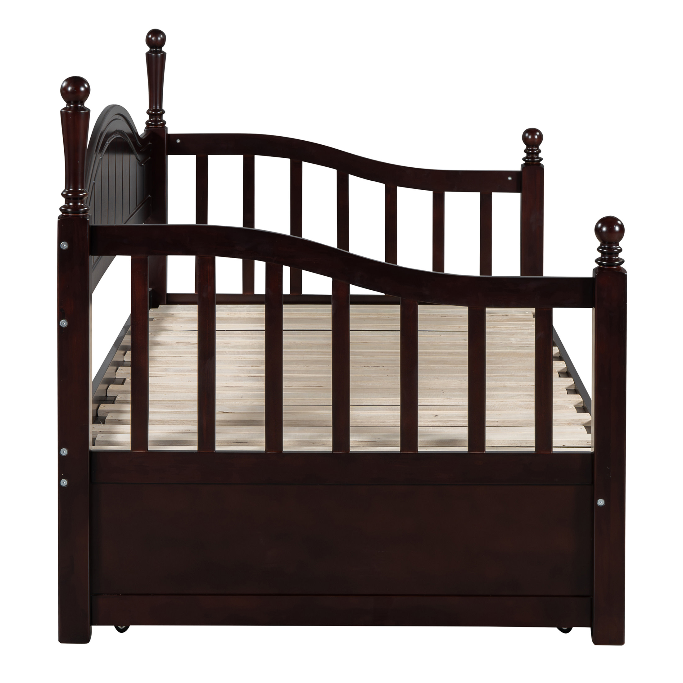Noble House Wooden Twin Size Daybed with Twin Size Trundle, Extendable Daybed with Two Storage Drawers, Espresso