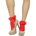 thumbnail image 4 of ToBeInStyle Women's Elegant Lace Anklet Fashion Socks w/ Ruffle Cuff - Red - One Size, 4 of 7