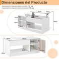 thumbnail image 3 of Costway Mesa de Centro con Tablero Elevable Mesa de Té Moderna Compartimentos Abiertos y Ocultos para Sala de Estar 100 x 50 x 45-59 cm Blanco, 3 of 9