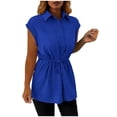 thumbnail image 4 of LVHAOGJOB Tank for Women Summer Tops Collared Sleeveless Workout Womens Shirts Solid Color, 4 of 7