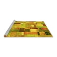 thumbnail image 2 of Ahgly Company Machine Washable Indoor Rectangle Patchwork Yellow Transitional Area Rugs, 5' x 7', 2 of 4