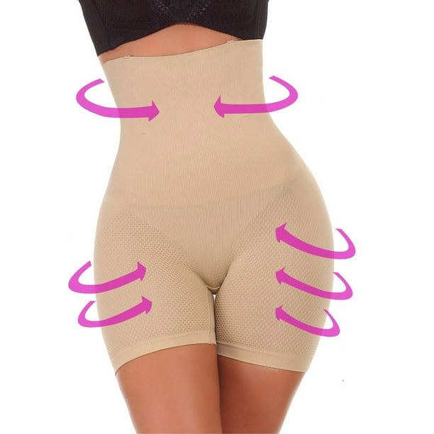 PEASKJP Shapewear Underwear Tummy Control Body Shaper Butt Lifter Thigh  Slimmers Knee-Length Bodysuit, Beige S