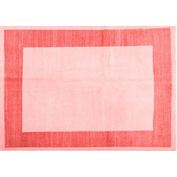 Ahgly Company Indoor Rectangle Solid Red Modern Area Rugs, 8' x 12'