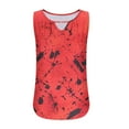 thumbnail image 7 of JTZGDY Tank Tops for Women Cute Summer Floral Print Sleeveless Ruched Pleated Keyhole Cutout Tunic Blouse Trendy Cozy Graphic Cami Shirts Red XXL, 7 of 7