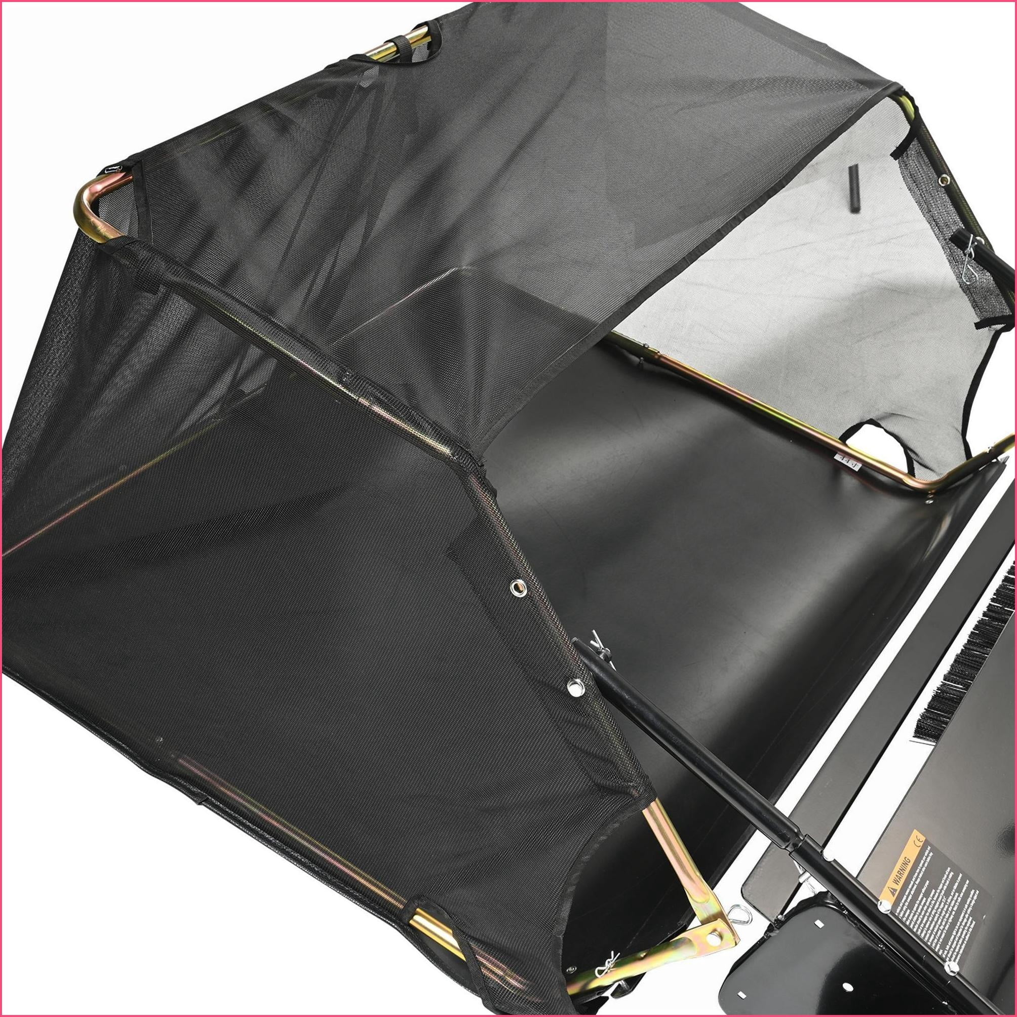 Lawn Gardening Tool | 50" Tow Behind Lawn Sweeper | 26 Cu Ft | Adjustable | For Yards Gardens | herramienta, barredora, recogedor | Black