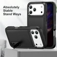 thumbnail image 4 of Allytechgroup Case Compatible with iPhone 17 Pro with Hidden Kickstand, [Military Grade Drop Protection] Soft TPU Hard PC Bumper Non-Slip Shockproof Full Protective Case, Black, 4 of 8
