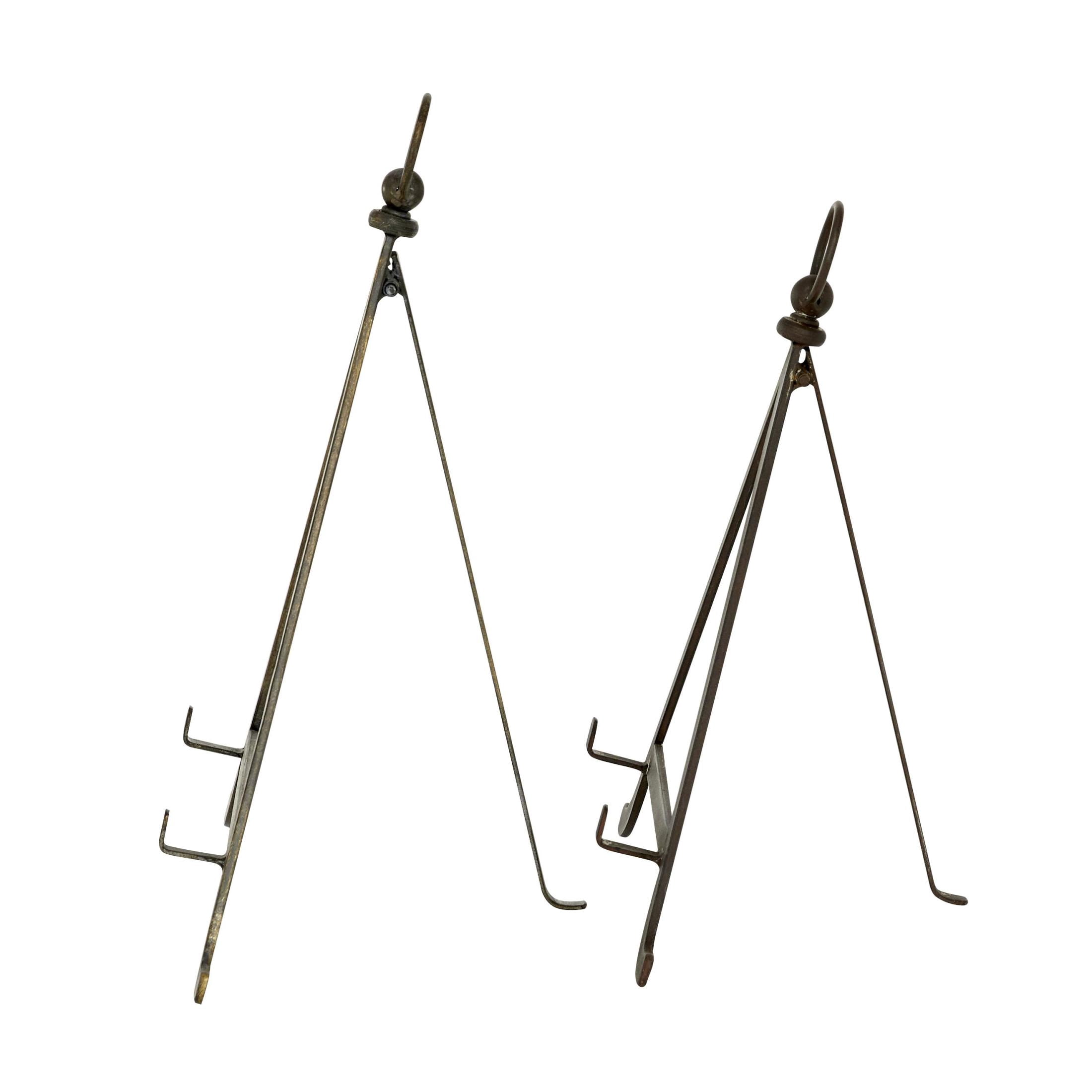 DecMode 13", 15"H Bronze Metal Tabletop Triangle Easel with Foldable Stand, 2-Pieces