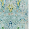 thumbnail image 3 of HomeRoots 626307 10 x 14 ft. Teal Blue Yellow & Green Floral Washable Transitional Indoor & Outdoor Rectangle Area Rug, 3 of 9