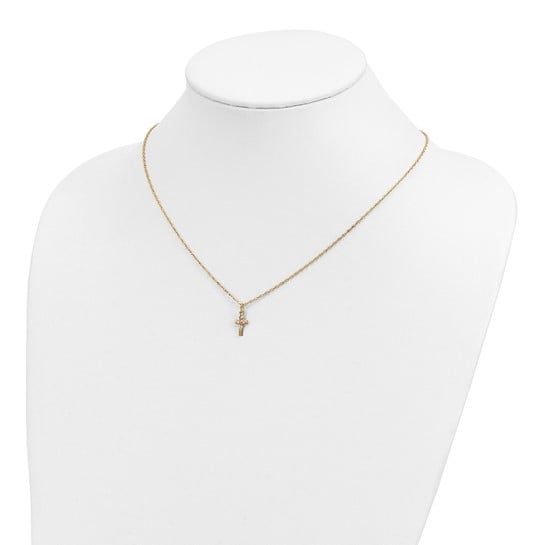 10k Tri-Color Black Hills Gold Cross Necklace