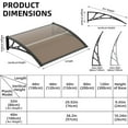 thumbnail image 4 of 32/40/48/60/80" Window Awning Front Door Eaves Canopy Polycarbonate Roof Cover, 4 of 30