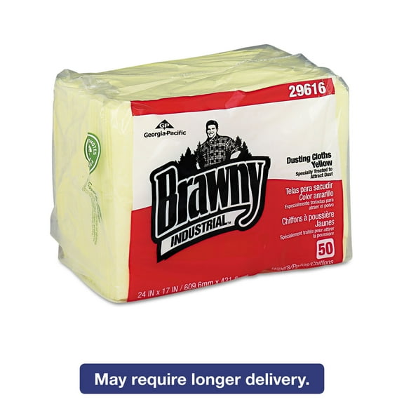 Brawny Dusting Cloths Quarterfold 17 x 24 Yellow 50/Pack 4 Packs/Carton 29616