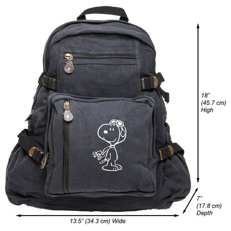 WW1-Pilot Snoopy Heavyweight Canvas Travel Backpack