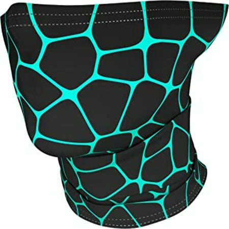 Millenti Cooling Gaiter Sports Headband for Men & Women - Moisture Absorption Cloth Sweatband for Basketball, Gym, Tennis, (Voronoi) Teal Black, G04UTL