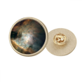 thumbnail image 1 of Esmeralda nebulosas de blanca luz Broche de oro metálico circular, 1 of 3