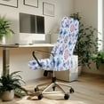 thumbnail image 3 of FKELYI Pink Bohemian Floral Blue Butterfly Print Office Chair Covers Stretch Computer Chair Slipcovers for Swivel Armchair Anti-Dust Gaming Chair Slipcover for Home Office, Large, 3 of 6