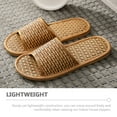thumbnail image 2 of TINKSKY 1 Pair Nordic Slippers Easy to Wear and Take Off Rattan Straw House Shoes for Women Coffee, 2 of 8