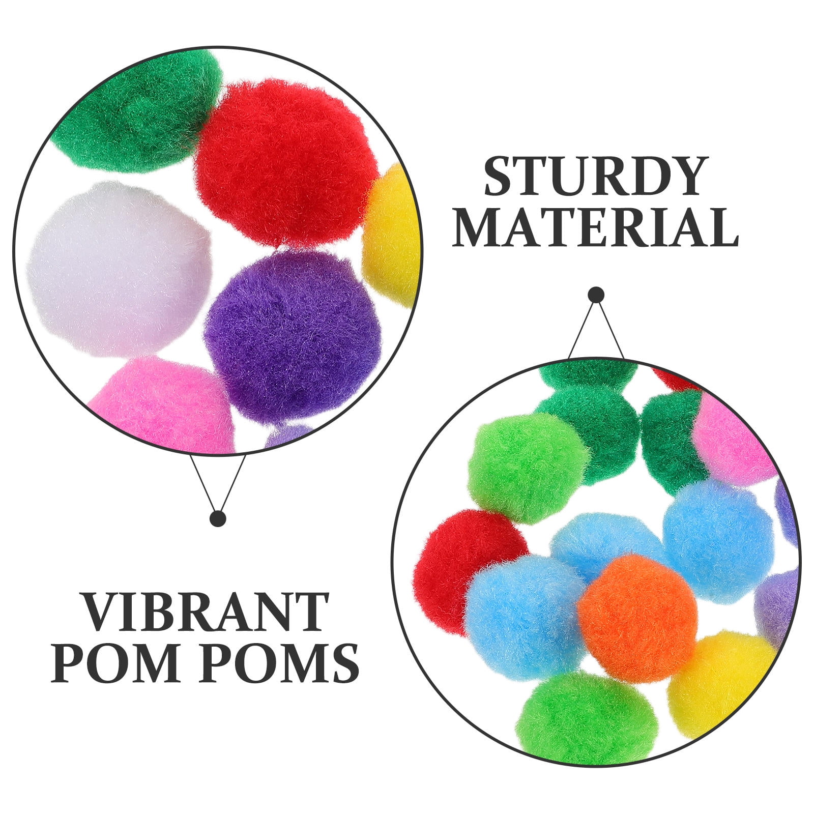 ELAYARD 1000pcs Multicolor Craft Pom Poms for Hats, Keychains, Knitting, Accessories, Decorations and More