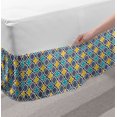 thumbnail image 2 of Trellis Bed Skirt, Victorian Baroque Pattern in Vibrant Colors Aged Dated Design, Elastic Bedskirt Dust Ruffle Wrap Around for Bedding Decor, 4 Sizes, Purple Yellow Sky Blue, by Ambesonne, 2 of 2