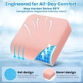 thumbnail image 5 of Wheelchair Seat Cushion for Pressure Relief, Cooling Gel Memory Foam Chair Cushion with Slope-Edge Design, Coccyx Support for Tailbone Pain, Non-Slip, for Wheelchairs, Office Chairs & Car Seats, Pink, 5 of 11
