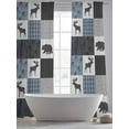 thumbnail image 5 of Abstract Vintage Plaid Sheer Curtains 96 Inch Long 2 Panels, Black Elk Bear Forest Farm Light Filtering Rod Pocket Semi Sheer Curtains, Sheer Voile Drapes for Living Room Bedroom, 52"x96", 5 of 5